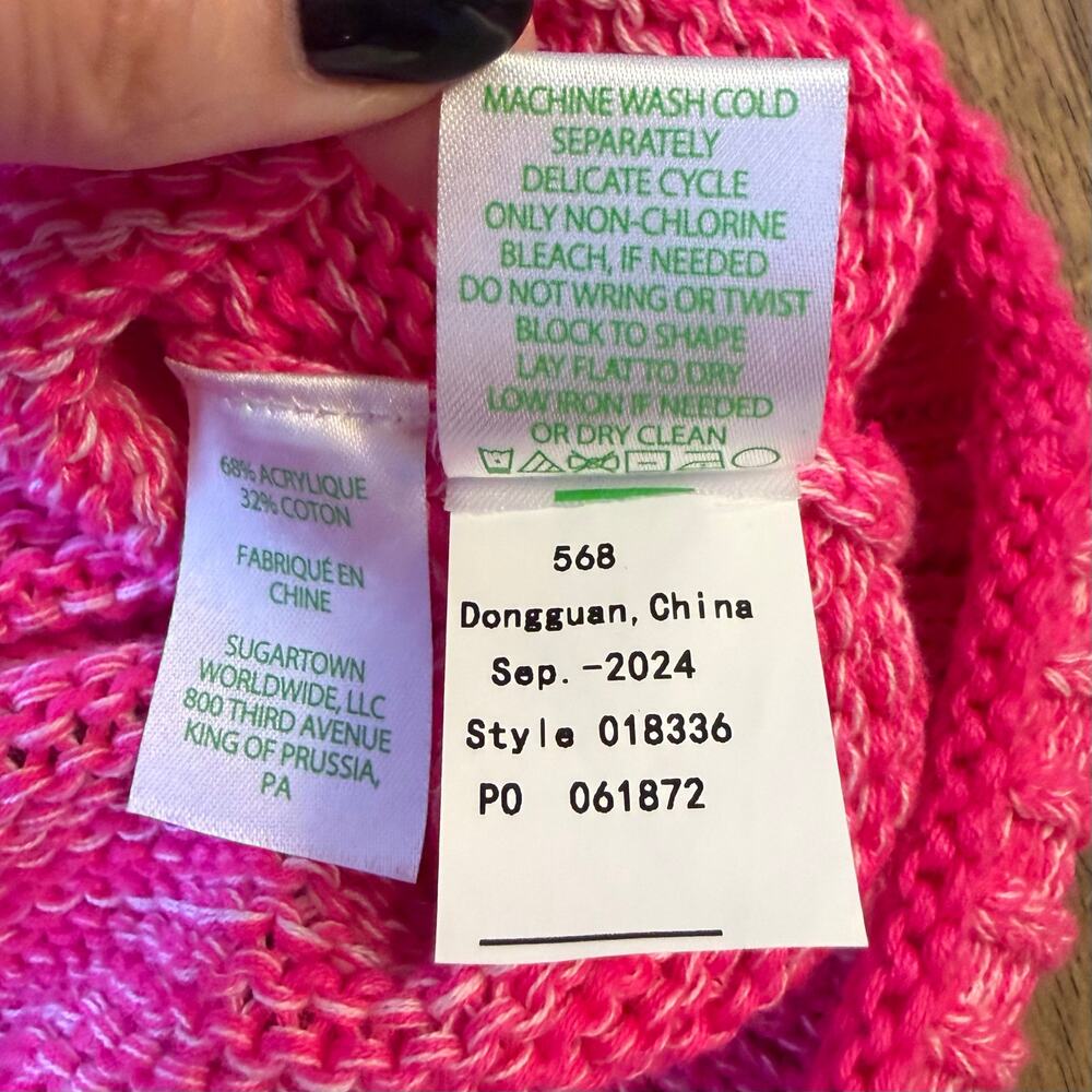 Lilly Pulitzer Deba Sweater Knit Crewneck Passion Fruit Pink Marl Women’s Small - Picture 7 of 10